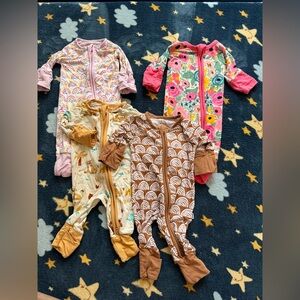 Set of 4 Little Sleepies Zippies size Preemie